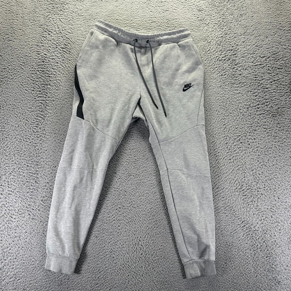 Nike Sweatpants Men M Gray Cotton Jogger Tapered Leg Running Training 805162-063